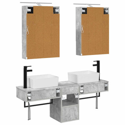 vidaXL Bathroom Cabinet Set 5 pcs Concrete Grey 50 x 14.5 x 70 cm