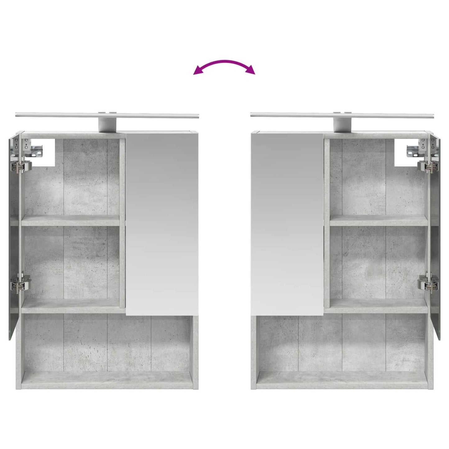 vidaXL Bathroom Cabinet Set 5 pcs Concrete Grey 50 x 14.5 x 70 cm