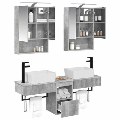 vidaXL Bathroom Cabinet Set 5 pcs Concrete Grey 50 x 14.5 x 70 cm