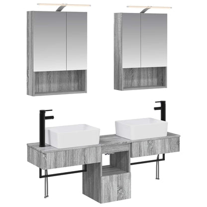 vidaXL Bathroom Cabinet Set 5 pcs Grey Sonoma 50 x 14.5 x 70 cm