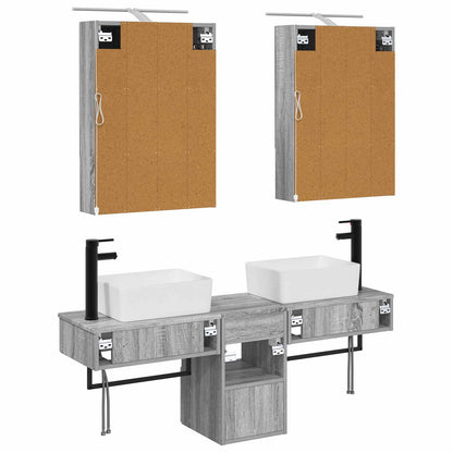 vidaXL Bathroom Cabinet Set 5 pcs Grey Sonoma 50 x 14.5 x 70 cm