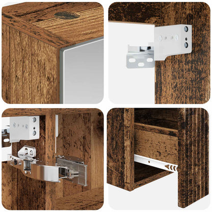 vidaXL Bathroom Cabinet Set 5 pcs Old Wood 50 x 14.5 x 70 cm