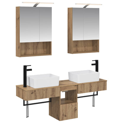 vidaXL Bathroom Cabinet Set 5 pcs Artisan Oak 50 x 14.5 x 70 cm