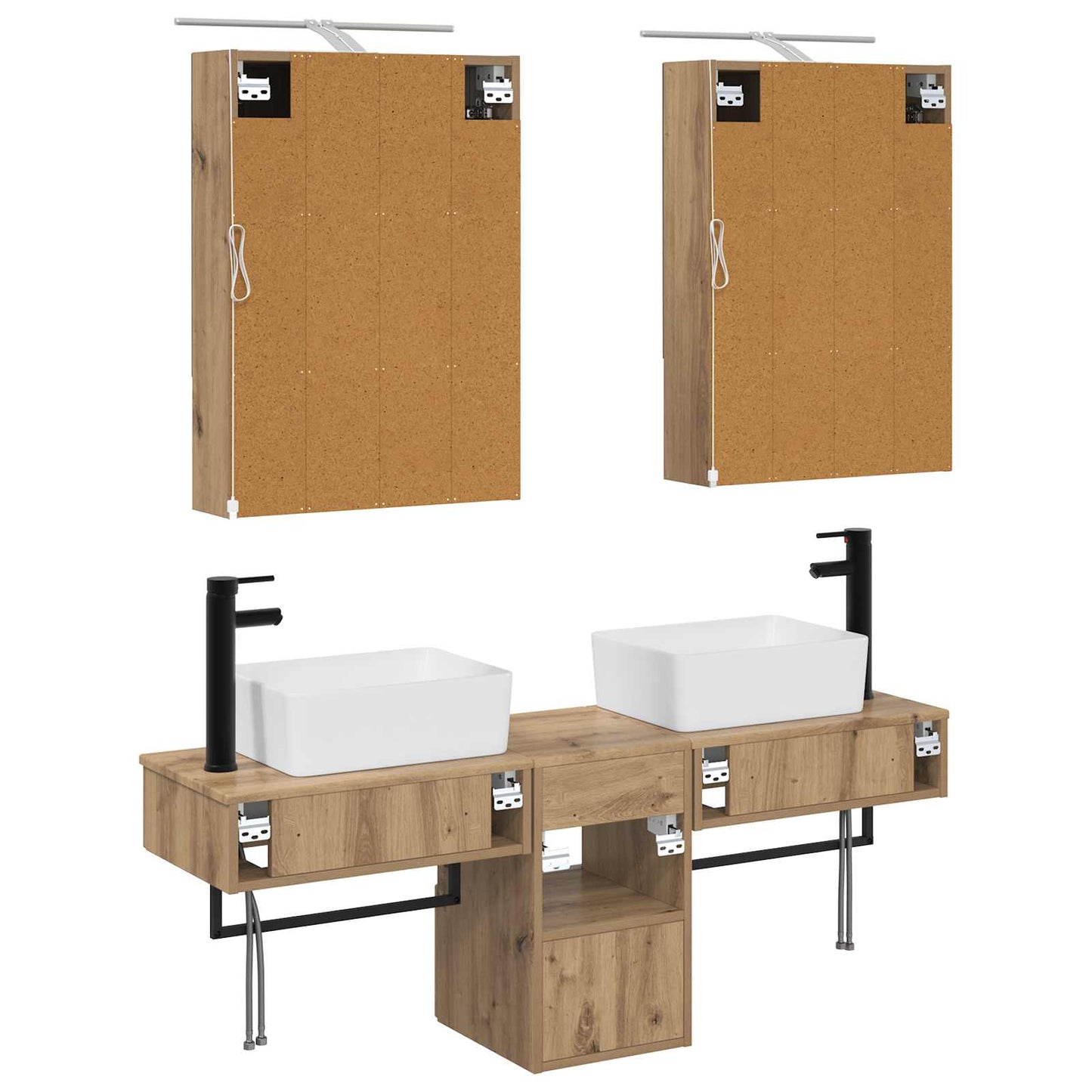 vidaXL Bathroom Cabinet Set 5 pcs Artisan Oak 50 x 14.5 x 70 cm
