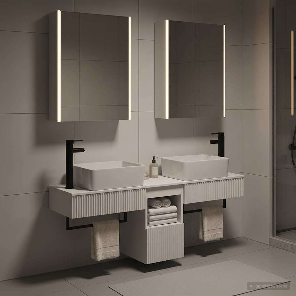 vidaXL Bathroom Cabinet Set 5 pcs White Engineered Wood