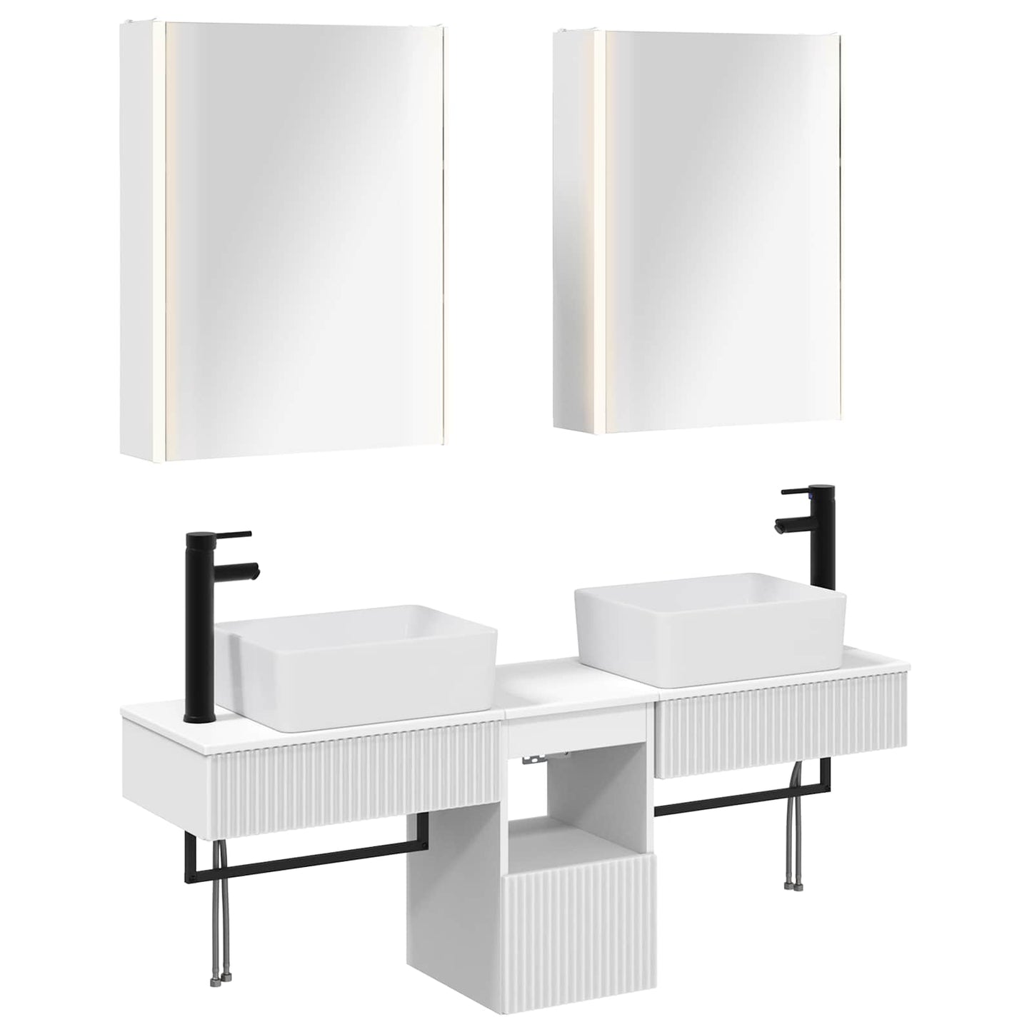 vidaXL Bathroom Cabinet Set 5 pcs White 53 x 15.5 x 70 cm