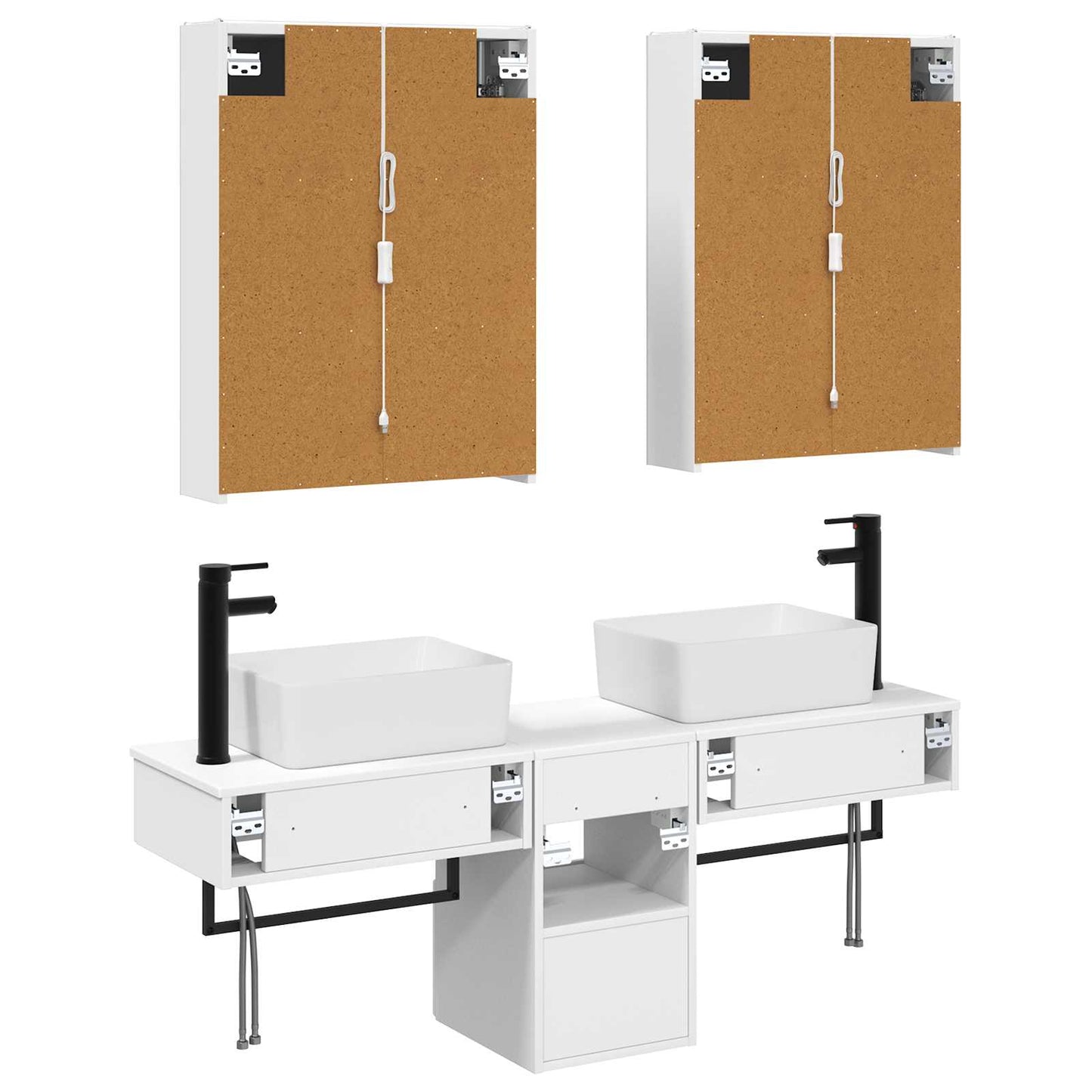 vidaXL Bathroom Cabinet Set 5 pcs White 53 x 15.5 x 70 cm
