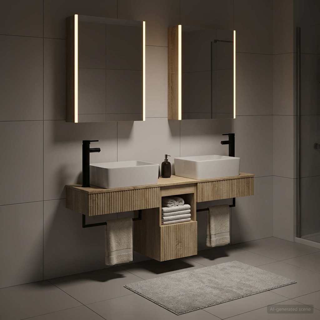 vidaXL Bathroom Cabinet Set 5 pcs Sonoma Oak Engineered Wood