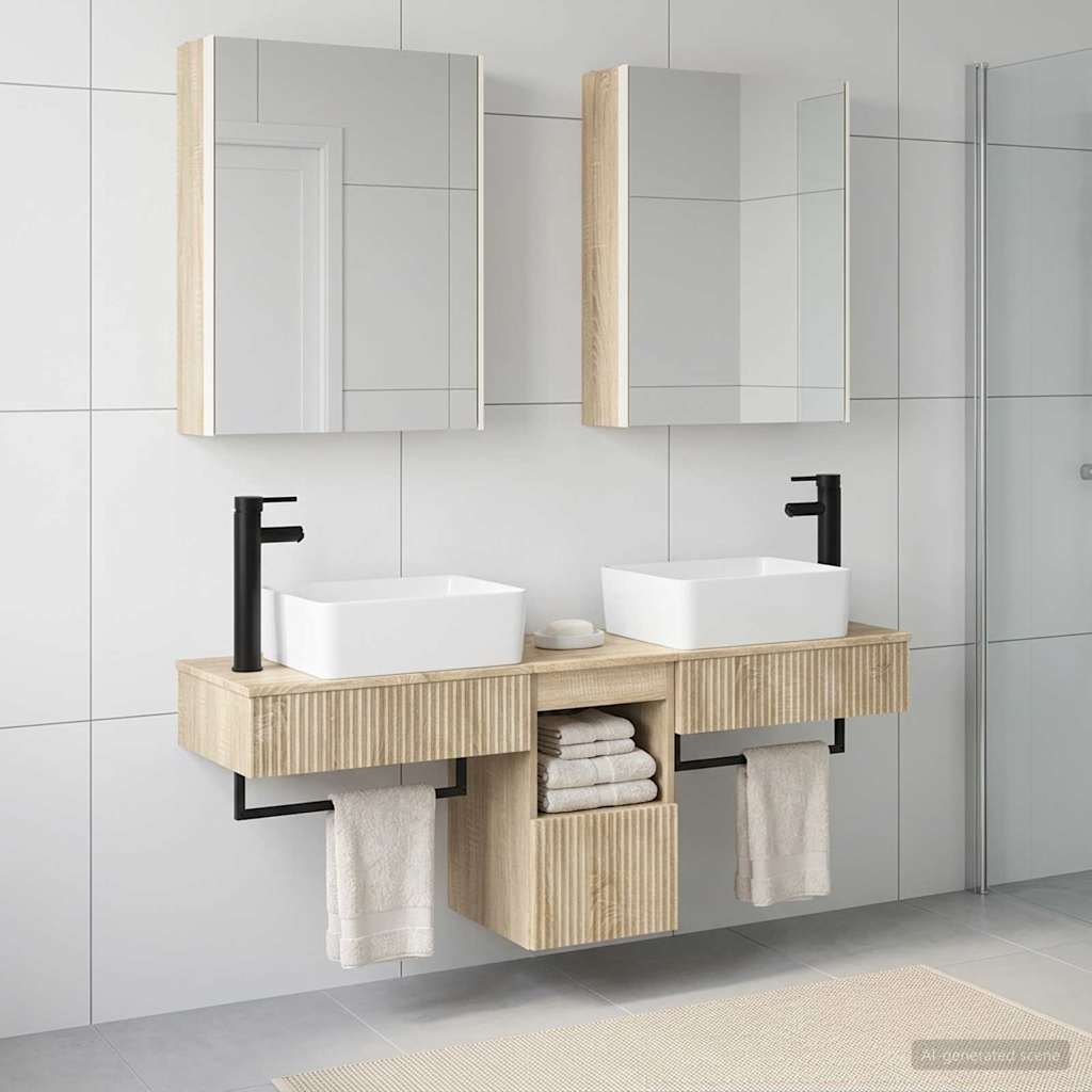 vidaXL Bathroom Cabinet Set 5 pcs Sonoma Oak Engineered Wood