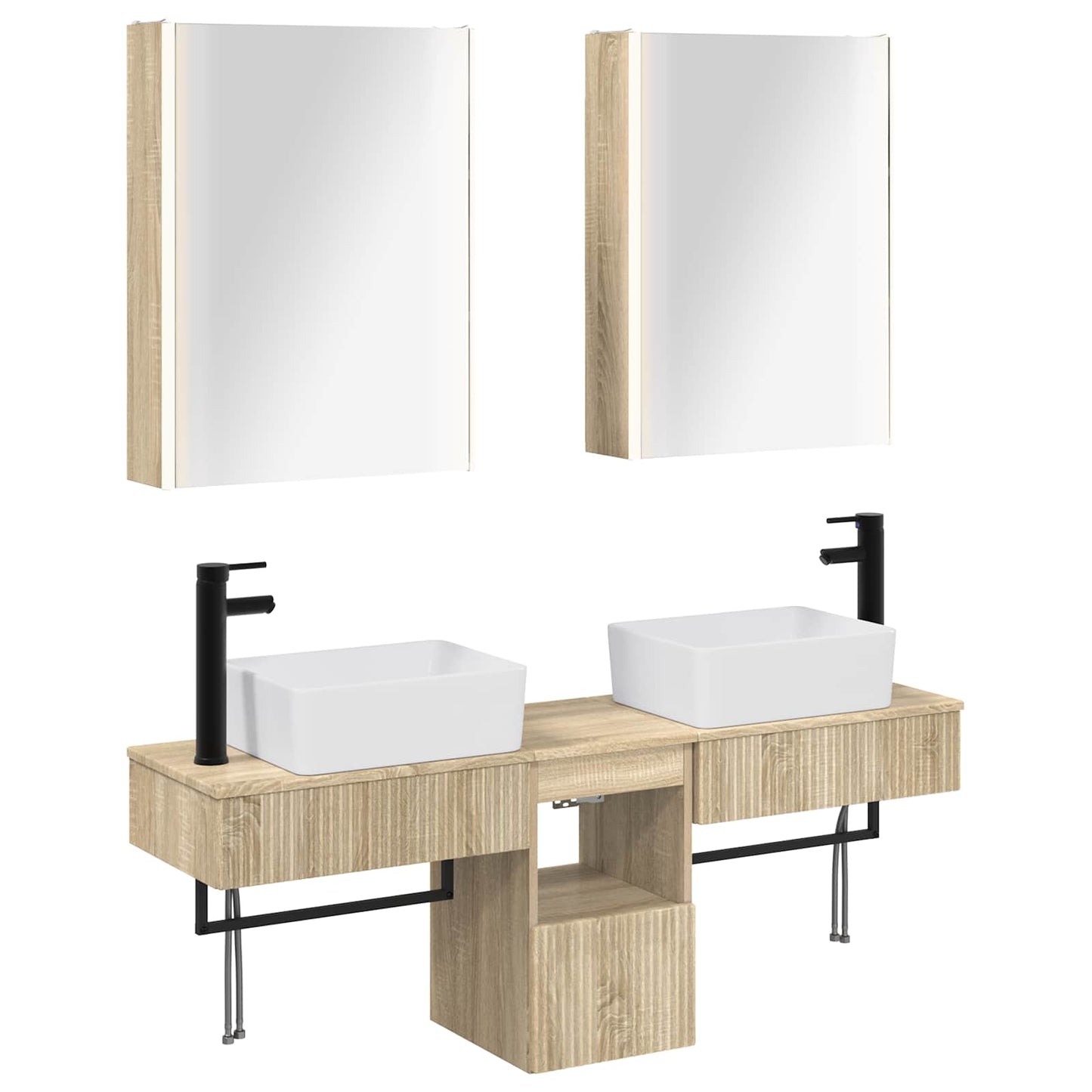 vidaXL Bathroom Cabinet Set 5 pcs Sonoma Oak 53 x 15.5 x 70 cm