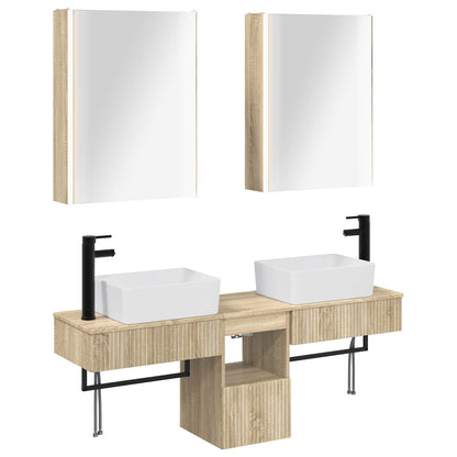 vidaXL Bathroom Cabinet Set 5 pcs Sonoma Oak 53 x 15.5 x 70 cm