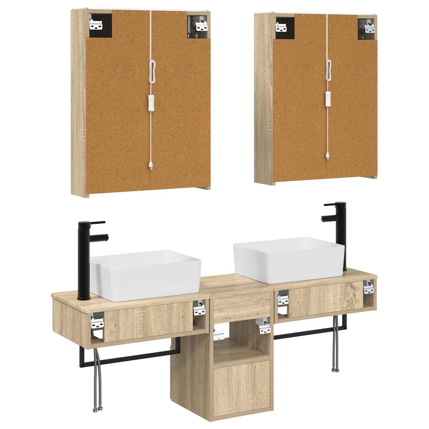 vidaXL Bathroom Cabinet Set 5 pcs Sonoma Oak 53 x 15.5 x 70 cm