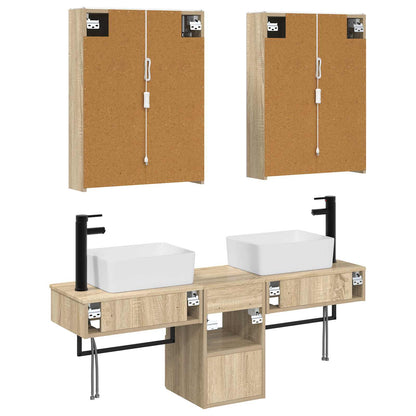 vidaXL Bathroom Cabinet Set 5 pcs Sonoma Oak 53 x 15.5 x 70 cm