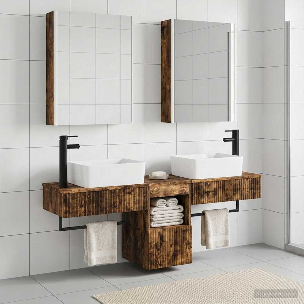 vidaXL Bathroom Cabinet Set 5 pcs Smoked Oak Engineered Wood
