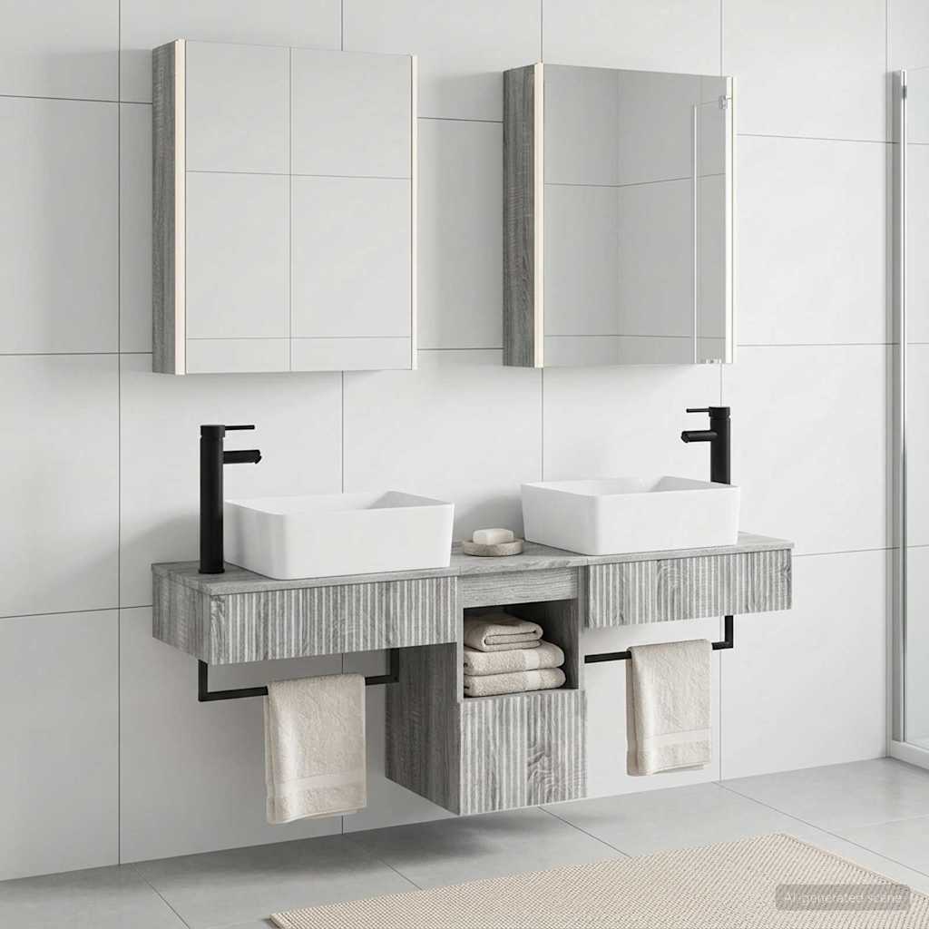 vidaXL Bathroom Cabinet Set 5 pcs Grey Sonoma Engineered Wood