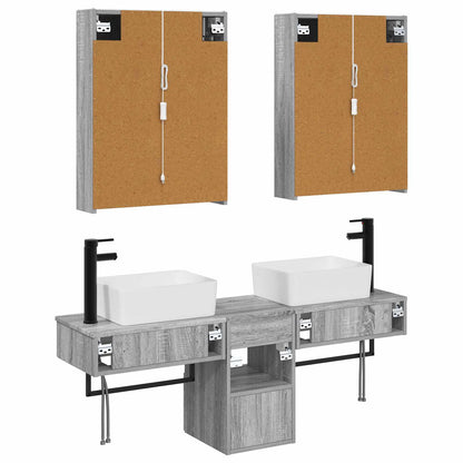 vidaXL Bathroom Cabinet Set 5 pcs Grey Sonoma 53 x 15.5 x 70 cm