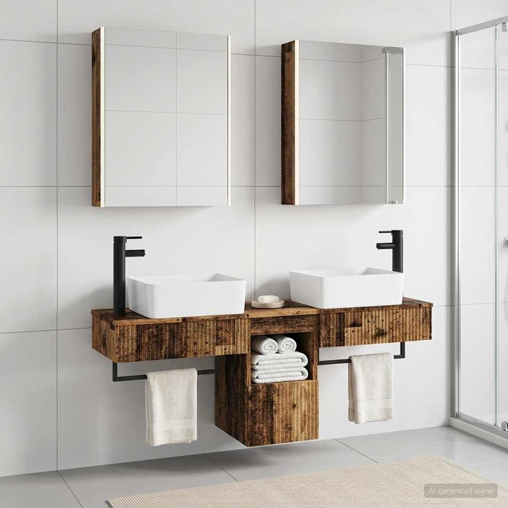 vidaXL Bathroom Cabinet Set 5 pcs Old Wood Engineered Wood