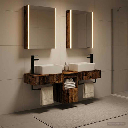 vidaXL Bathroom Cabinet Set 5 pcs Old Wood Engineered Wood