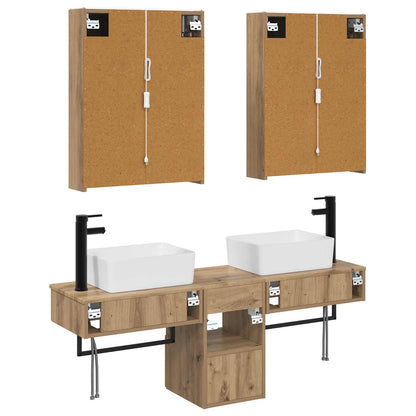 vidaXL Bathroom Cabinet Set 5 pcs Artisan Oak 53 x 15.5 x 70 cm