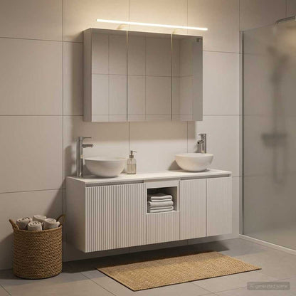 vidaXL Bathroom Cabinet Set 4 pcs White Engineered Wood
