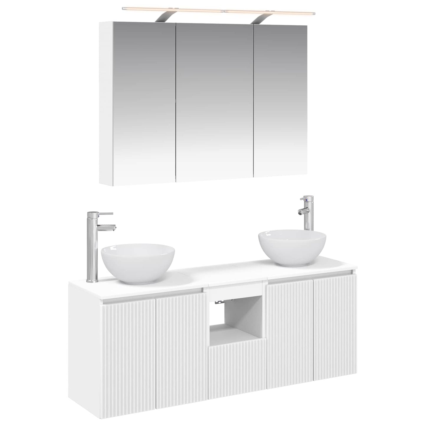vidaXL Bathroom Cabinet Set 4 pcs White 100 x 14.5 x 70 cm