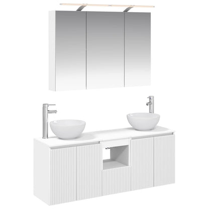 vidaXL Bathroom Cabinet Set 4 pcs White 100 x 14.5 x 70 cm