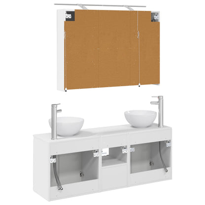 vidaXL Bathroom Cabinet Set 4 pcs White 100 x 14.5 x 70 cm