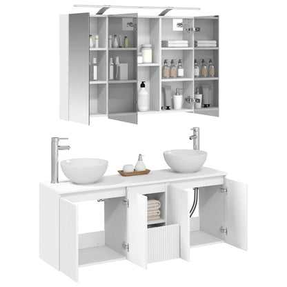 vidaXL Bathroom Cabinet Set 4 pcs White 100 x 14.5 x 70 cm