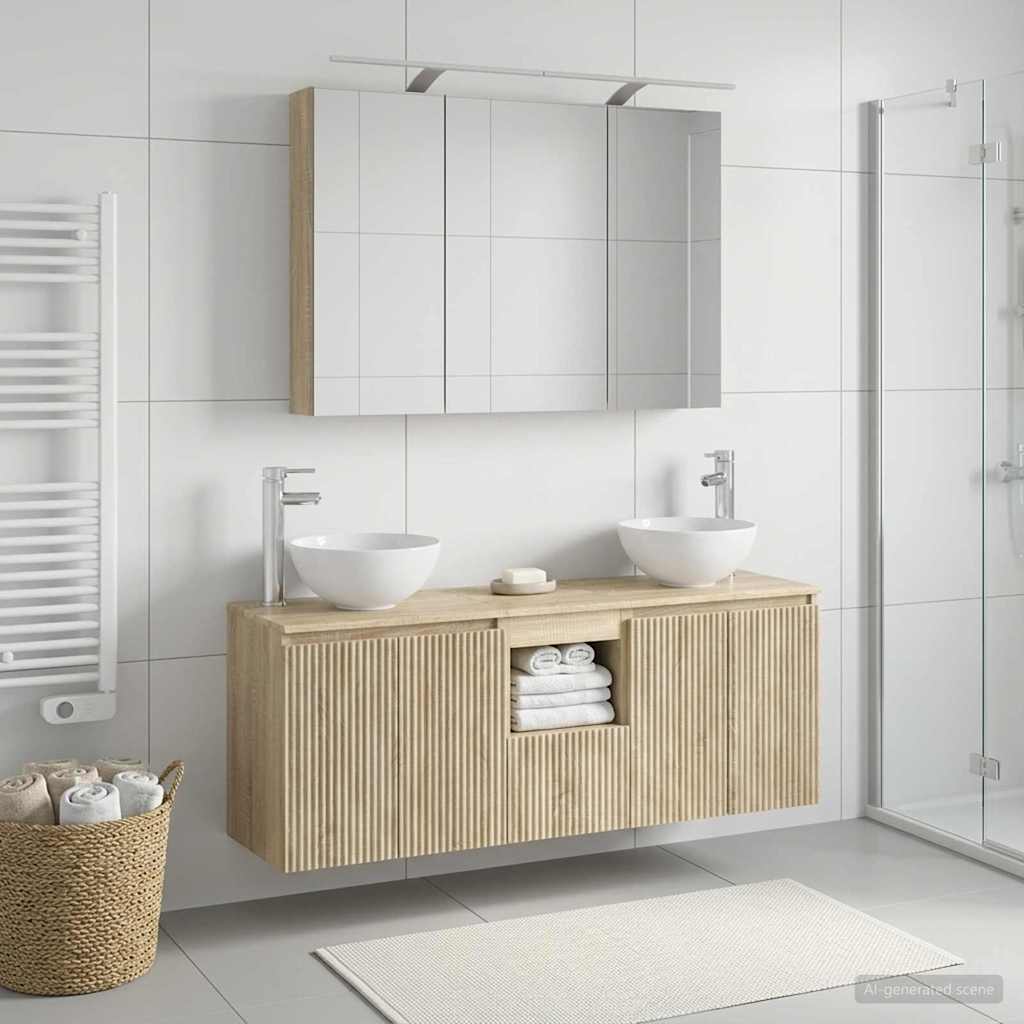 vidaXL Bathroom Cabinet Set 4 pcs Sonoma Oak Engineered Wood