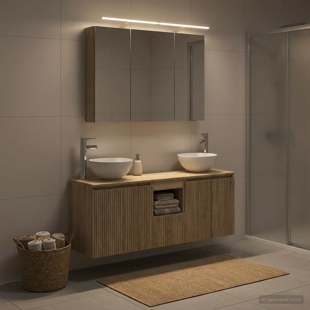 vidaXL Bathroom Cabinet Set 4 pcs Sonoma Oak Engineered Wood