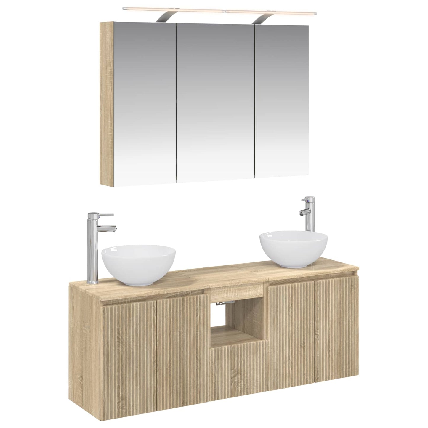 vidaXL Bathroom Cabinet Set 4 pcs Sonoma Oak 100 x 14.5 x 70 cm