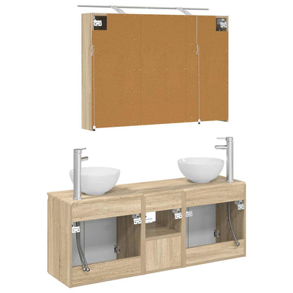 vidaXL Bathroom Cabinet Set 4 pcs Sonoma Oak 100 x 14.5 x 70 cm