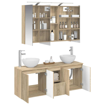 vidaXL Bathroom Cabinet Set 4 pcs Sonoma Oak 100 x 14.5 x 70 cm