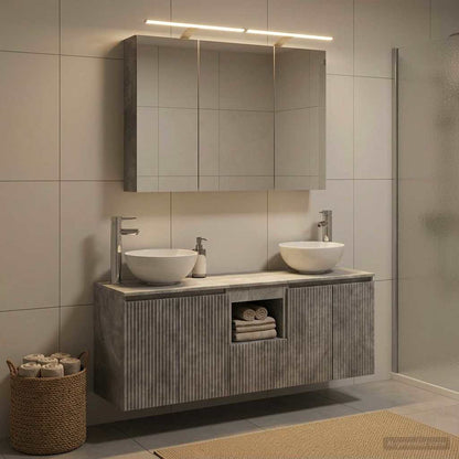 vidaXL Bathroom Cabinet Set 4 pcs Concrete Grey Engineered Wood
