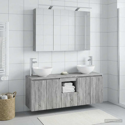 vidaXL Bathroom Cabinet Set 4 pcs Grey Sonoma Engineered Wood