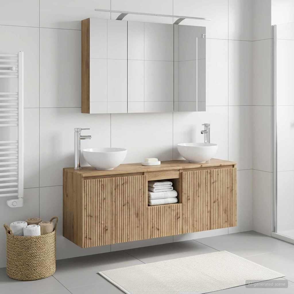 vidaXL Bathroom Cabinet Set 4 pcs Artisan Oak Engineered Wood