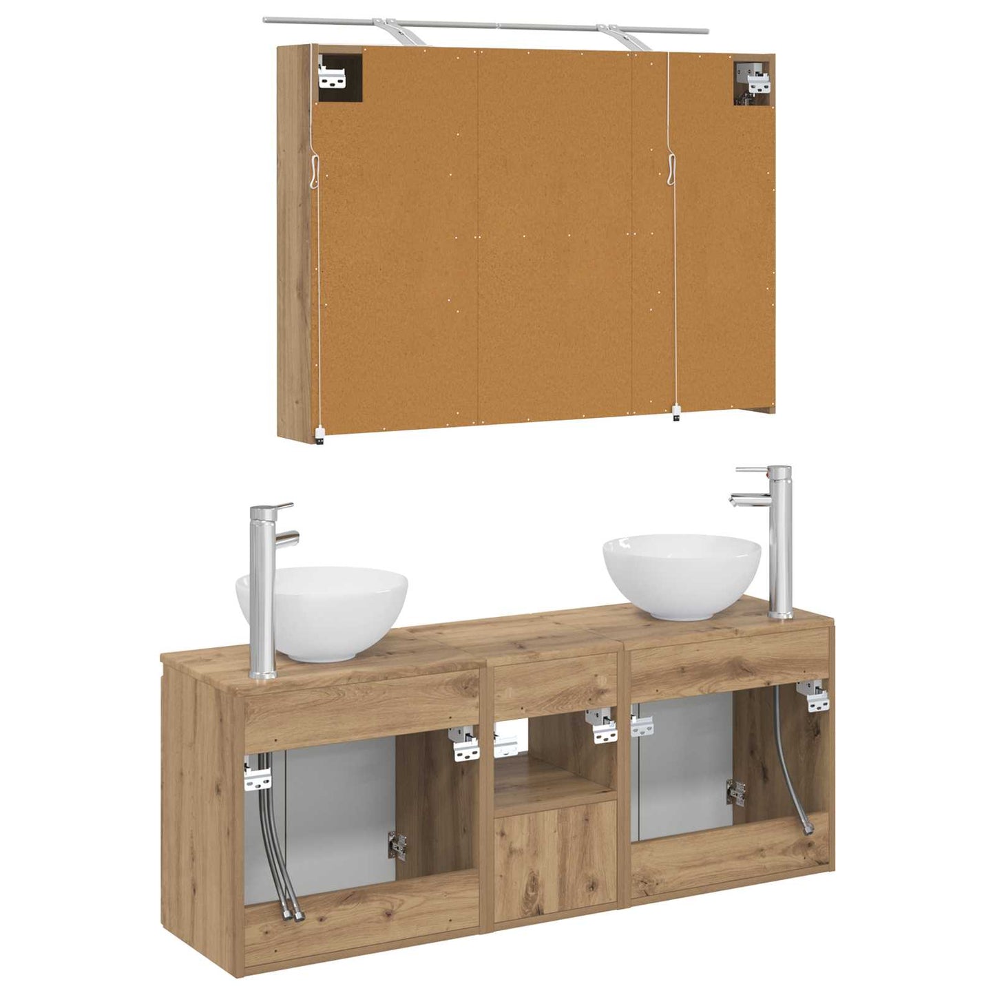 vidaXL Bathroom Cabinet Set 4 pcs Artisan Oak 100 x 14.5 x 70 cm
