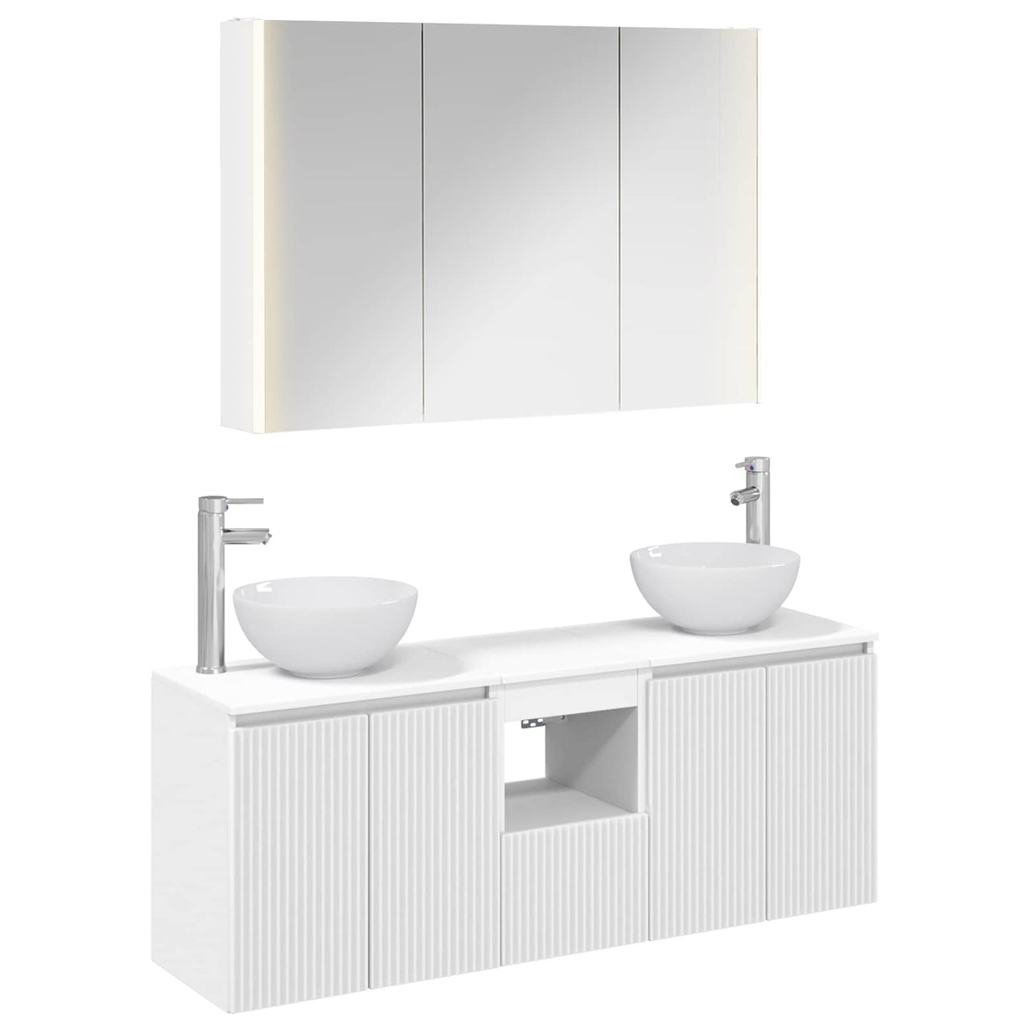vidaXL Bathroom Cabinet Set 4 pcs White 103.5 x 15.5 x 70 cm