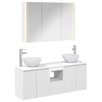 vidaXL Bathroom Cabinet Set 4 pcs White 103.5 x 15.5 x 70 cm
