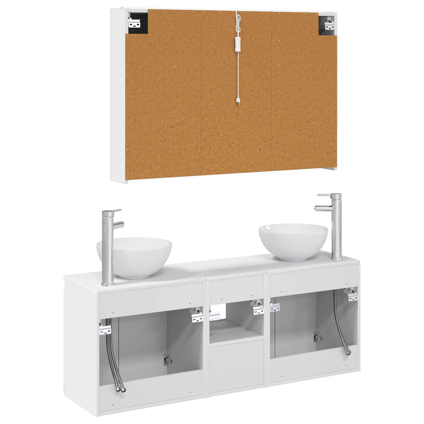 vidaXL Bathroom Cabinet Set 4 pcs White 103.5 x 15.5 x 70 cm