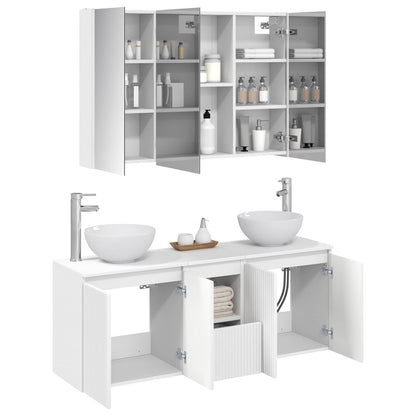 vidaXL Bathroom Cabinet Set 4 pcs White 103.5 x 15.5 x 70 cm