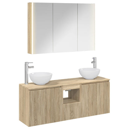 vidaXL Bathroom Cabinet Set 4 pcs Sonoma Oak 103.5 x 15.5 x 70 cm