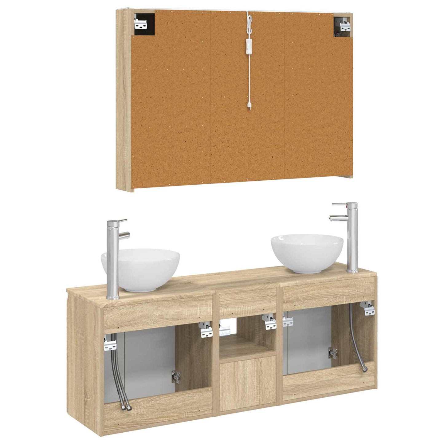 vidaXL Bathroom Cabinet Set 4 pcs Sonoma Oak 103.5 x 15.5 x 70 cm