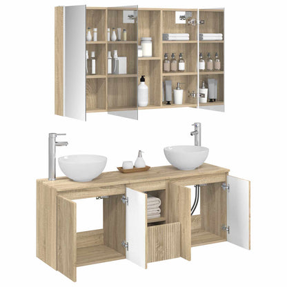 vidaXL Bathroom Cabinet Set 4 pcs Sonoma Oak 103.5 x 15.5 x 70 cm