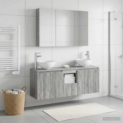 vidaXL Bathroom Cabinet Set 4 pcs Grey Sonoma Engineered Wood