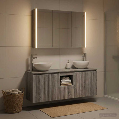 vidaXL Bathroom Cabinet Set 4 pcs Grey Sonoma Engineered Wood