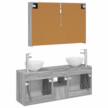 vidaXL Bathroom Cabinet Set 4 pcs Grey Sonoma 103.5 x 15.5 x 70 cm