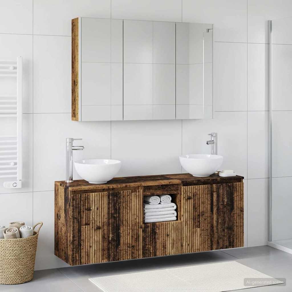 vidaXL Bathroom Cabinet Set 4 pcs Old Wood Engineered Wood