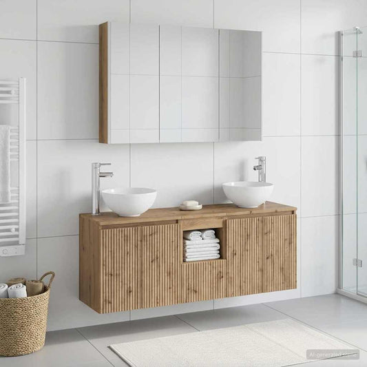 vidaXL Bathroom Cabinet Set 4 pcs Artisan Oak Engineered Wood