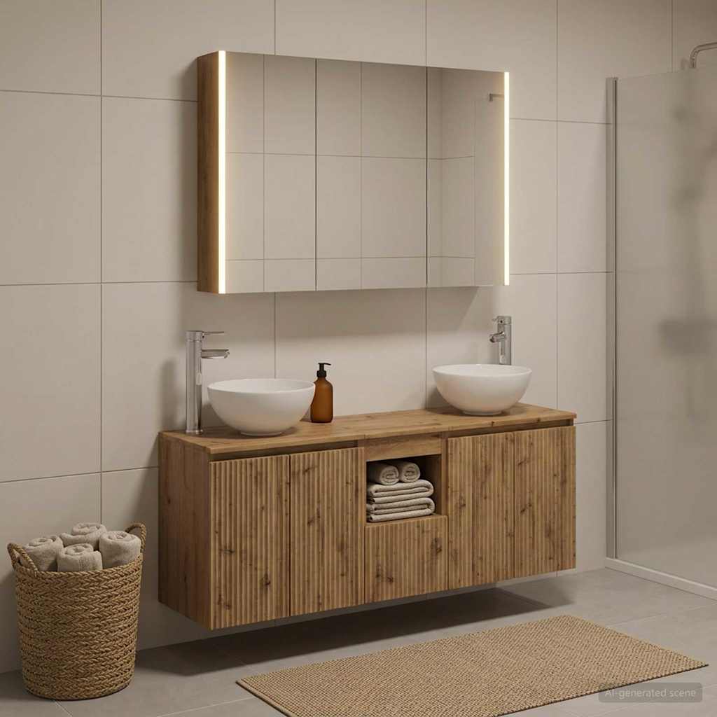 vidaXL Bathroom Cabinet Set 4 pcs Artisan Oak Engineered Wood
